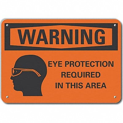 Plastic Eye Warning Sign 10x14in Plastic