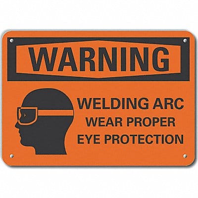 Plastic Eye Warning Sign 10x14in Plastic