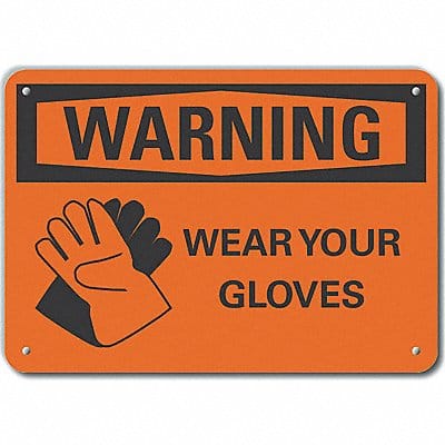 Plastic Hand Warning Sign 7x10in Plastic