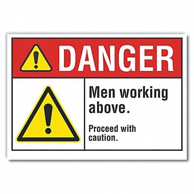 Men Working Danger Lbl 5x7in Polyester