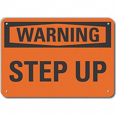 Plastic Steps Warn Sign 7x10in Plastic