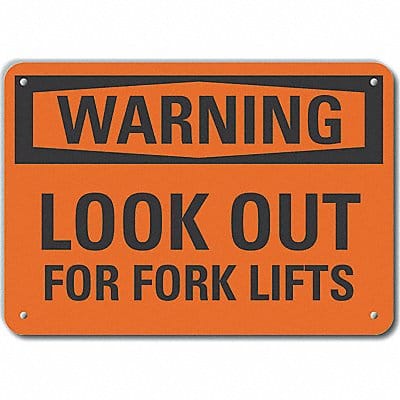 Lift Truck Traffic Warn Sign 7x10in