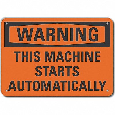 Machine Operation Warn Sign 10x14in