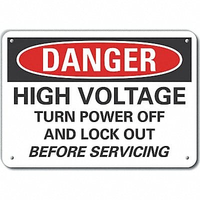 High Voltage Danger Sign 7inx10in Plastc