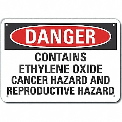 Ethylene Oxide Danger Sign 7x10in Plstc