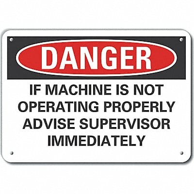 Machine Operation Danger Sign 7x10in