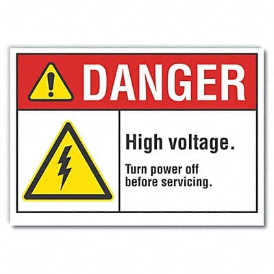 High Voltage Danger Lbl 10x14in Polyest