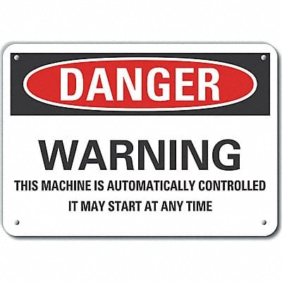 Machine Operation Danger Sign 10x14in