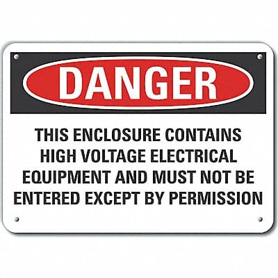 High Voltage Danger Sign 7x10in Plastic