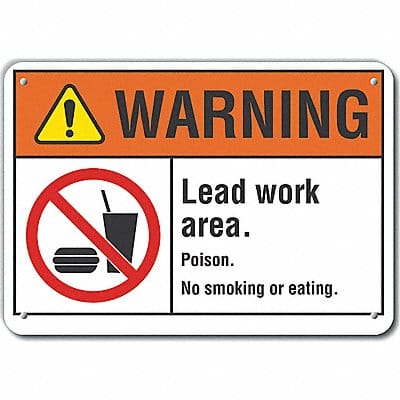 Lead Hazard Warn Sign 10x14in Plastic