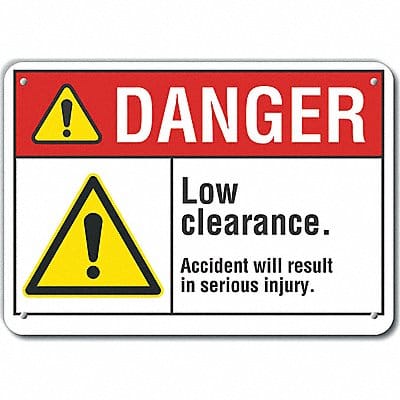 Low Clearance Danger Sign 10inx14in Alum