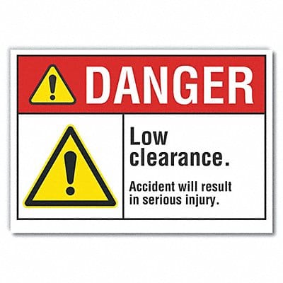 Low Clearnce Danger Lbl 10x14in Polyest