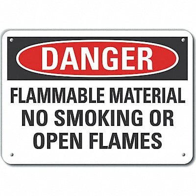 Flammable Mtrl Danger Sign 7x10in Plastc