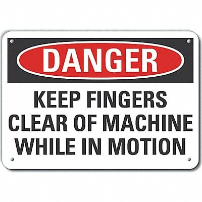 Keep Hands Clear Danger Sign 10x14in