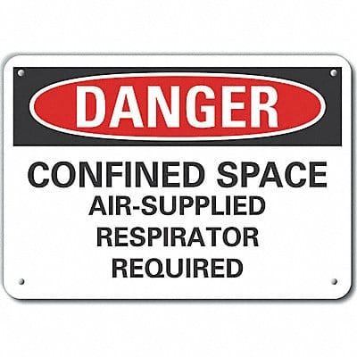 Confined Space Danger Sign 7x10in