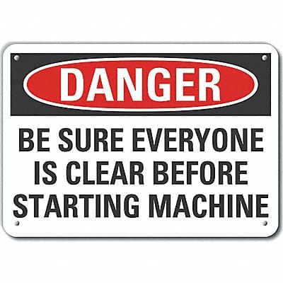 Stay Clear Danger Sign 10x14in Plastic