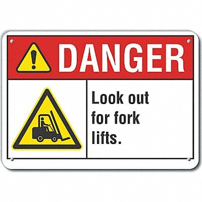 Lift Truck Trfc Danger Sign 10x14in Alum