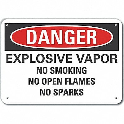 Explosive Mtrl Danger Sign 7x10in Plstc