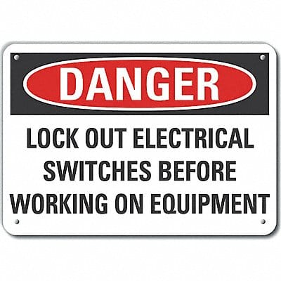 Lockout Tagout Danger Sign 10x14in Plstc