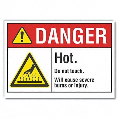 Hot Surface Danger Lbl 5x7in Polyester