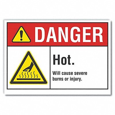 Hot Surface Danger Lbl 5x7in Polyester