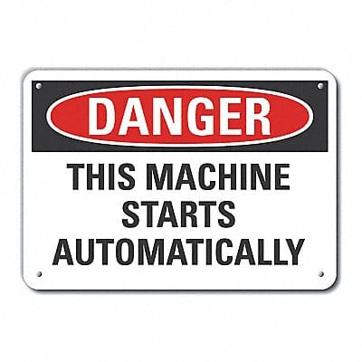 Machine Operation Danger Sign 10x14in