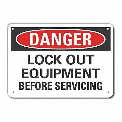 Lockout Tagout Danger Sign 10x14in Plstc