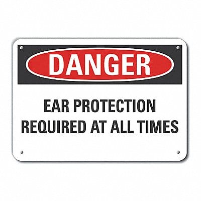 Hearing Danger Sign 10x14in Plastic