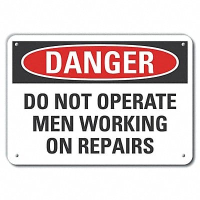 Machine Operation Danger Sign 10x14in