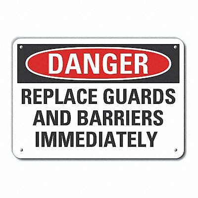 Machine Guards Danger Sign 10x14in Plstc