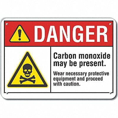 Alum Carbon Monoxide Danger Sign 7x10in