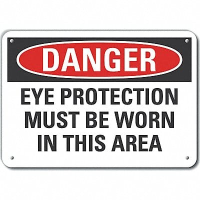 Plastic Eye Danger Sign 10x14in Plastic