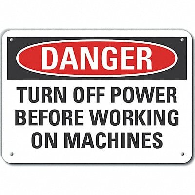 Machine Operation Danger Sign 7x10in