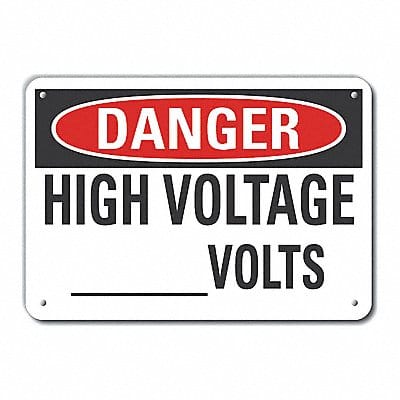 High Voltage Danger Sign 7x10in Plastic