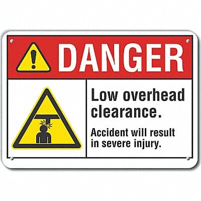 Rflct Low Clearance Danger Sign 7x10in