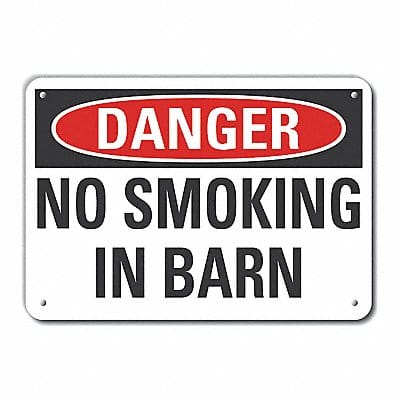 No Smoking Danger Sign 7x10in Plastic