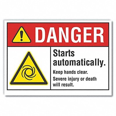 Hands Clear Danger Lbl 7x10in Polyester