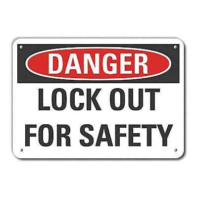 Lockout Tagout Danger Sign 10x14in Plstc