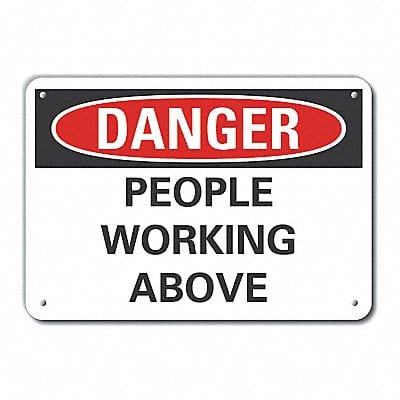 Overhead Hazard Danger Sign 7x10in Plstc