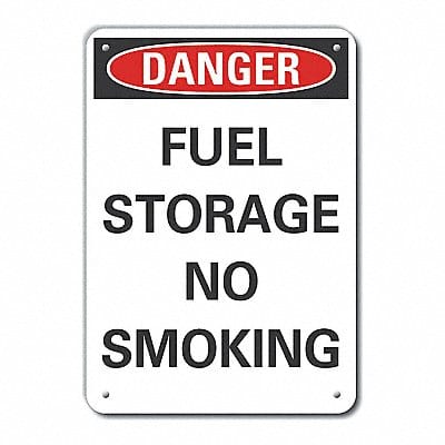 No Smoking Danger Sign 7inx10in Plastic