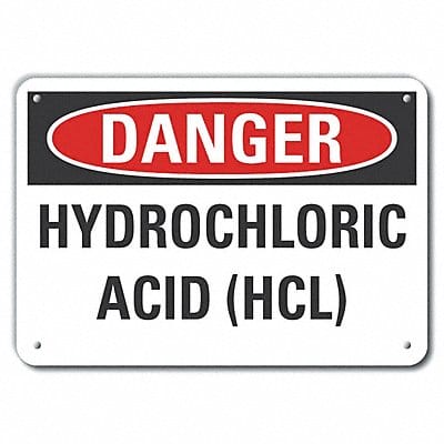 Hydrochloric Acid Danger Sign 10x14in