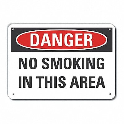 No Smoking Danger Sign 7x10in Plastic