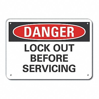 Lockout Tagout Danger Sign 10x14in Plstc