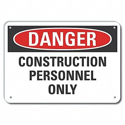 Construct Area Danger Sign 7x10in Plstc