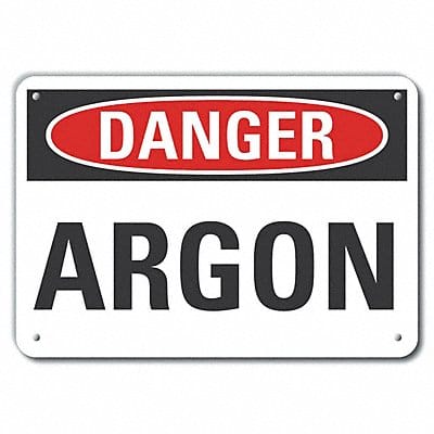 Argon Danger Sign 10inx14in Plastic