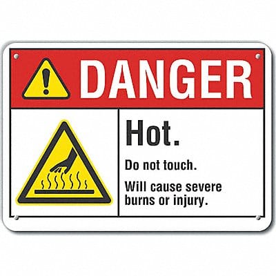 Alum Hot Surface Danger Sign 10x14in