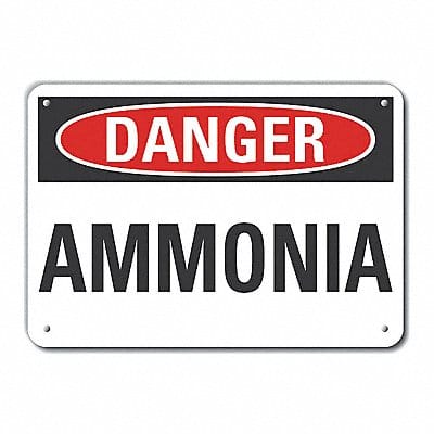 Plastic Ammonia Danger Sign 7x10in Plstc