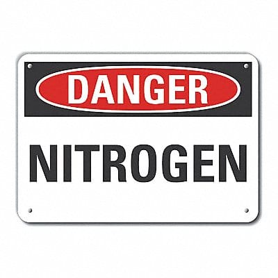 Nitrogen Danger Sign 7x10in Plastic