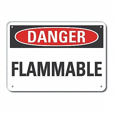 Flammable Mtrl Danger Sign 7x10in Plastc