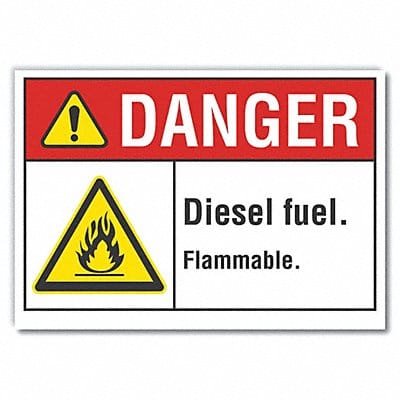 Diesel Danger Label 7inx10in Polyester